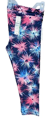 Way to Celebrate NUEVO♈Legging Capri Estampado Mujer Talla XS~Azul Marino/Rojo Americana Foto 1 de 4