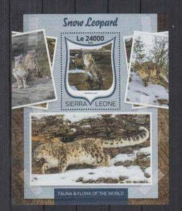 D647. Sierra Leone - MNH - 2016 - Fauna - Wildtiere - Schneeleoparden - Bl - Bild 1 von 1