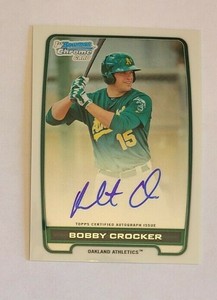 2012 Bowman Chrome Bobby Crocker Oakland Athletics - Auto
