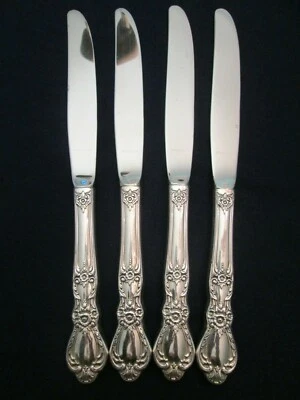 SET 4 DINNER KNIVES Vintage 1847 ROGERS INTL silverplate HERITAGE pattern LOVELY - Image 1 of 4