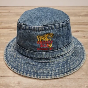Grizzly Bar Roscoe MT Denim Bucket Hat Cap L/XL Blue Headshot - Picture 1 of 8