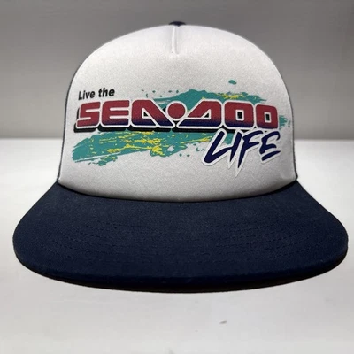 Sea-Doo-Retro Flat Cap Unisex O/S, Navy/White OEM #4544660089 / #M685 - Image 1 of 4