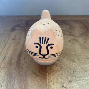 Vtg MCM Terracotta Cat Figurine Lisa Larson Style Chia Potpourri Toothpicks - Picture 1 of 6