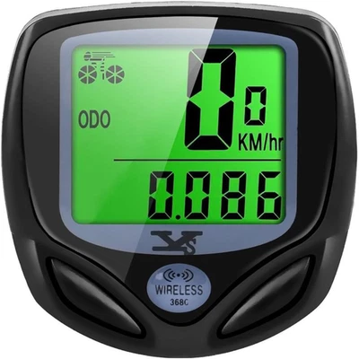 Wireless Waterproof Bicycle Speedometer & Odometer, LCD Bike Computer with Multi - Image 1 of 3