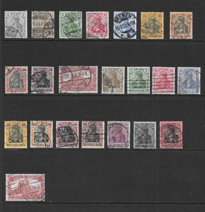 GERMANY SCOTT 65c - 73, 75, 81 - 92 USED ISSUES - 1902/ 1919 GERMANIA TYPES - Picture 1 of 2