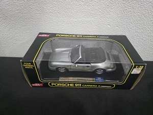 *NEW* 1:18 ANSON 1992 PORSCHE 911 CARRERA 4 CABRIOLET SPORTS CAR SILVER 30309W - Picture 1 of 6