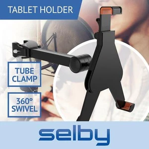 Universal 7" - 8.5" Tablet Tube Clamp Holder Bracket Swivel Mount for Mic Stands - Picture 1 of 6