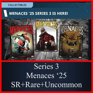 SERIE 3 AMENAZACES '25 SR+RARO+UNC JUEGO DE 15 CARTAS—TOPPS MARVEL COLLECT - Imagen 1 de 1