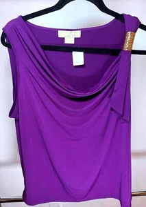 Michael Kors Stylish Draped Top - XL, Imperial Purple - Picture 1 of 5