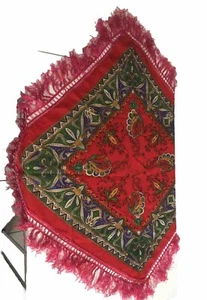 Farbenfrohes Folklore Trachten Tuch Boho, viel Rot - Bild 1 von 4
