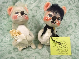 dd-427 Annalee Mobiltee Dolls, Inc. Mouse Bride & Boy -Vintage - Picture 1 of 4