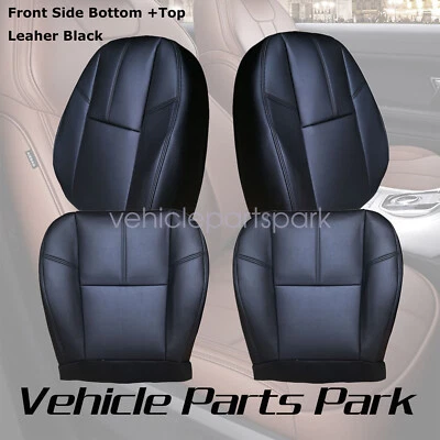 Cubierta de asiento delantera de cuero negra para Chevy Silverado GMC Sierra 1500 2500 2007-13 Foto 1 de 4