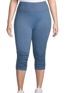 NWT Women's Under Control Ruched Capri Yoga Pants Sz 3X - Picture 1 of 2