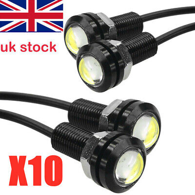 10 X Eagle Eye LED Lights Car DRL Daytime White Fog Light Reverse Bulbs 18mm 12V • 11.25€