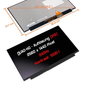 15,6" 2560x1440 WQHD LED Ersatz Display matt fü BOE NE156QHM-NZ2 (BOE0A55) 240Hz - Bild 1 von 1