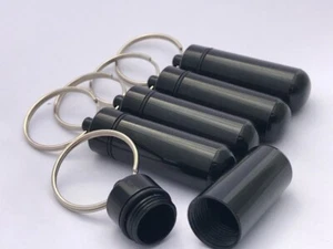 5 Geocache Bison Tubes Micro Waterproof Pill Container Case Keychain - Picture 1 of 3