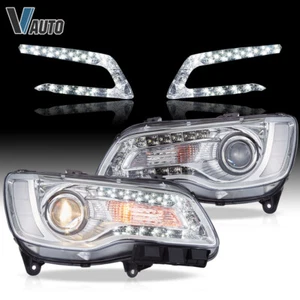 For 2011-2015 Chrysler 300 LED Projector Headlights Chrome Front Lamps Assembly - Foto 1 di 13