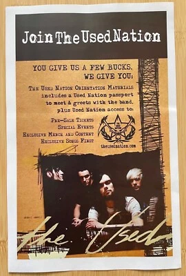 The Used UsedNation promo flyer Used Nation 2005 RARE oop MCR No Doubt Paramore  - Image 1 of 2