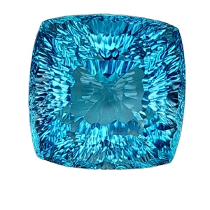 27.715 CTS BLUE NATURAL TOPAZ CUSHION SHAPE LOOSE GEMSTONES - Picture 1 of 3