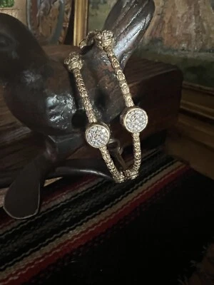 Stephen Dweck 2 Diamond Cluster Bronze Bangle Bracelets - Image 1 of 4