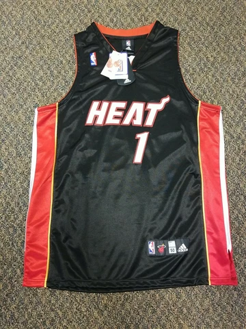 New Miami Heat Chris Bosh #1 Black Adidas Authentics Jersey men's size 50 🏀🔥🏀 Cover