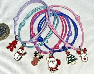 6 CHRISTMAS FRIENDSHIP BRACELETS STOCKING FILLERS, CRACKERS, TABLE GIFTS, PRIZES - Picture 1 of 4