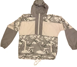 BEAUTIFUL GIANT Camouflage Windbreaker Pullover Jacket Sz Large Camo Vintage - Picture 1 of 6