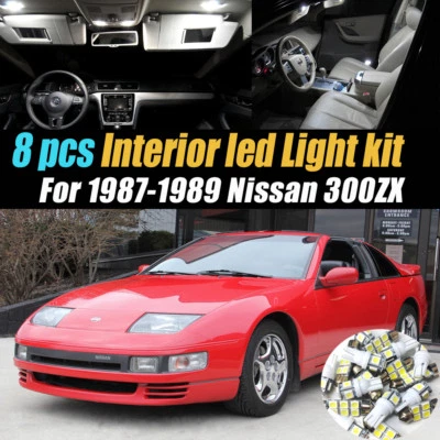 Paquete de kit de luces LED interiores de auto súper blancas de 8 piezas para Nissan 300ZX 1987-1989 Foto 1 de 4