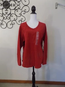 St. John's Bay Damen Fleecepullover rot, Gr. 1X *NEU* - Bild 1 von 4