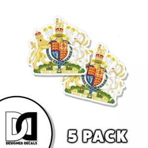 Calcomanías autoadhesivas autoadhesivas escudo de armas del Reino Unido 3 pulgadas bandera del Reino Unido 5pk - Imagen 1 de 3
