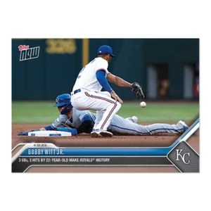 Bobby Witt Jr. - 2023 MLB TOPPS NOW Card 113 - 3 SBs 3 Hits Royals History - Picture 1 of 2