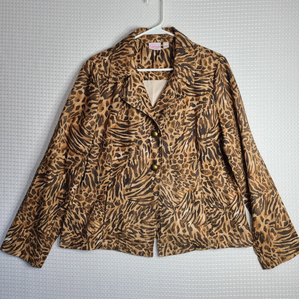 Cappagallo Womens Large Leopard/Tiger/Animal Jacket Blazer Lightweight Soft - Image 1 of 4