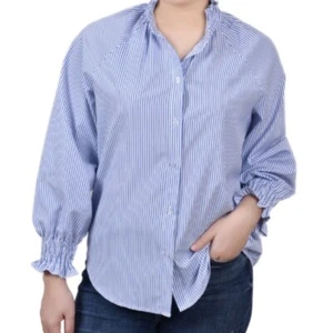 Ny Collection Long Blouse Blue Torterella Size PL NWT - Picture 1 of 5