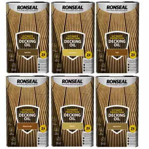 Huile De Terrasse Ronseal Protection Ultime 5L - Toutes Les Couleurs - Picture 1 of 22