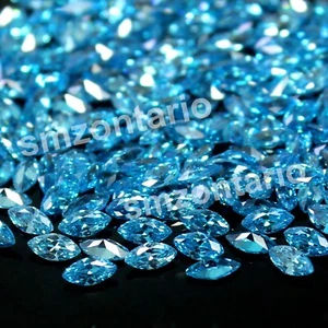 Natural Blue Aquamarine Calibrated 8x4 mm Marquise Shape Gemstone 10 Pcs Of Lot - Picture 1 of 6