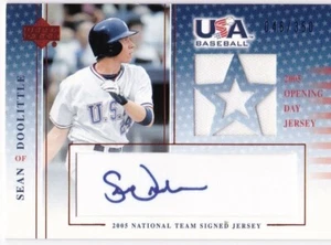 SEAN DOOLITTLE 2005-06 UD USA Opening Day GU Jersey Signature Series Blue /350 - Picture 1 of 3