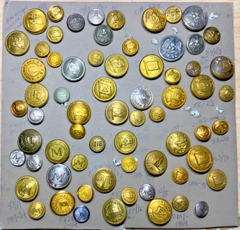 LOT~24 VINTAGE STEAMSHIP LINES (DVC VOL III) UNIFORM BUTTONS 32-COAT & 35-CUFF Cover