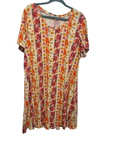 Vestido para mujer The Pioneer Woman 1X floral y a rayas manga corta - Imagen 1 de 5