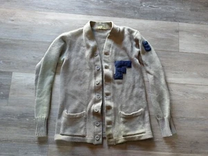 1950's Letterman Cardigan Imperial Jacket F 5 Tan Med Large - Picture 1 of 13