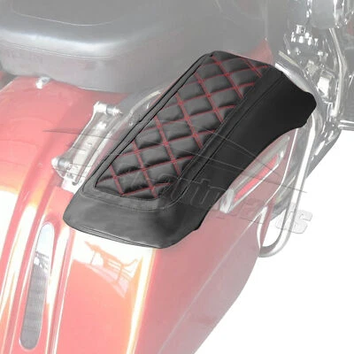 Red Diamond Saddlebag Lid Bra Covers for Harley Touring Road Glide Electra Glide - Image 1 of 4