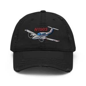 Gorra bordada en dificultades para avión (AIR2554L3-BR2) - personalizada con tu N# - Imagen 1 de 8