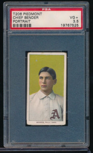 1909 T206 Piedmont 350 Chief Bender Portrait PSA 3.5