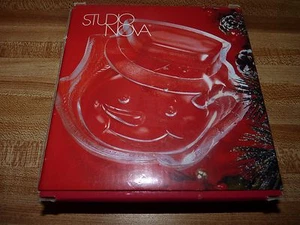 STUDIO NOVA JOLLY MUÑECO DE NIEVE CARAMELO/PLATO DULCE VIDRIO TRANSPARENTE NAVIDAD, 5.5" Japón Nuevo en caja - Imagen 1 de 2