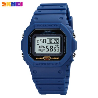 SKMEI Hombre Reloj Deportivo Rectángulo Digital Reloj Pulsera Cuenta Regresiva Relojes Electrónicos Foto 1 de 4