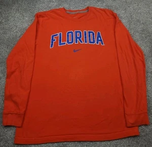 Florida Gators Nike T Shirt Mens Large Orange Long Sleeve Swoosh Logo - Picture 1 of 15