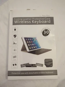 IPad Mini Folding Black Leather Protective Case Wireless Keyboard - Picture 1 of 4