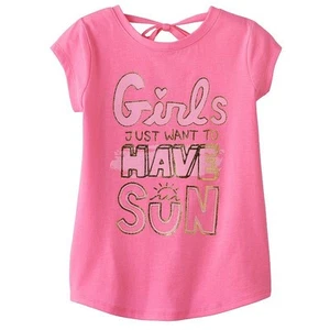 NWT - Girl's Just Want To Have Sun T-Shirt from Jumping Beans - Pink - Sz 4 - Picture 1 of 1