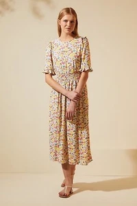 M&S x Ghost floral frill detail shirred midi tea dress size 20 Holly Willoughby - Picture 1 of 6