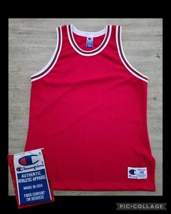 Vintage 90s Champion Authentic Blank Chicago Bulls Red NBA Basketball Jersey 48 - Picture 1 of 11