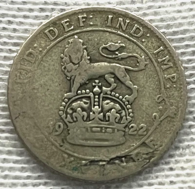 Reino Unido / Seis peniques de plata / 1922 / KM#815a.1 / Moneda mundial / (03-0901) Foto 1 de 2